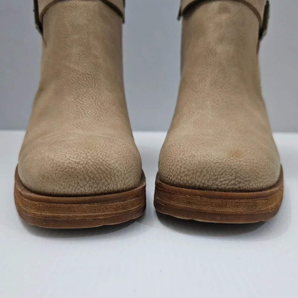 NEW Korks By Kork Ease Marci II Ankle Boot Womens 9.5 Natural Tan Block Heel
